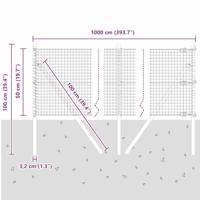 VidaXL Afrasteringspaal groen 10 x 0,5 m (25 x 25 mm gaas) staal - thumbnail