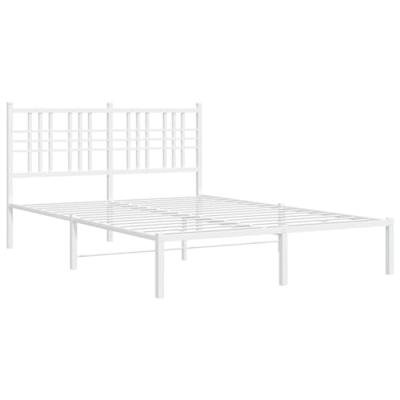 Bedframe met hoofdbord metaal wit 135x190 cm Bedframe met hoofdbord metaal wit 135x190 cm