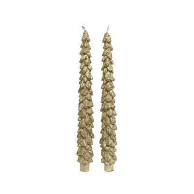 Dinerkaars Kerstboom Goud 25cm 2st