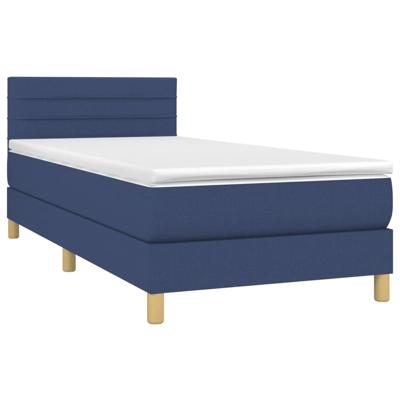 Boxspring met matras en LED stof blauw 100x200 cm - thumbnail