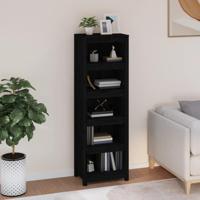 Boekenkast 50x35x154 cm massief grenenhout zwart - thumbnail