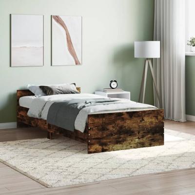 Bedframe met hoofd- en voeteneinde gerookt eiken 120x190 cm