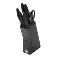 Richardson Sheffield Laser Cuisine Houten Messenblok 6-delig Zwart - thumbnail