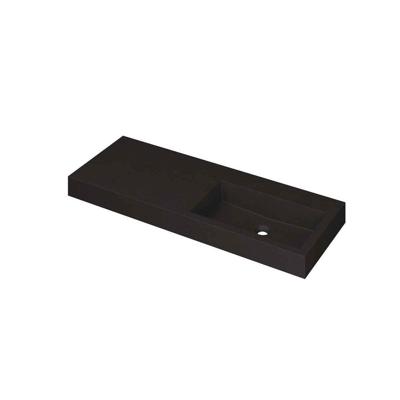 INK Momento Wastafel Quartz Wasbak Rechts Zonder Kraangat - 1200x450x90 mm - Quartz Zwart
