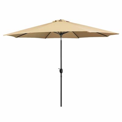 Marbueno Parasol Staal 8 Spaken D300 cm Polyester Bruin Tuin, Zwembad, Terras