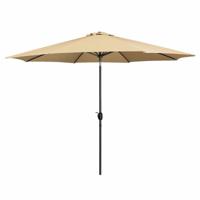 Marbueno Parasol Staal 8 Spaken D300 cm Polyester Bruin Tuin, Zwembad, Terras - thumbnail