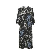 Kaffe maxi jurk met all over print zwart/blauw - thumbnail