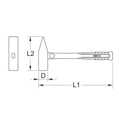KS Tools 963.2006 9632006 Bankwerkershamer 220 g 260 mm DIN 1041 1 stuk(s)
