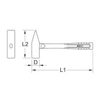 KS Tools 963.2006 9632006 Bankwerkershamer 220 g 260 mm DIN 1041 1 stuk(s) - thumbnail