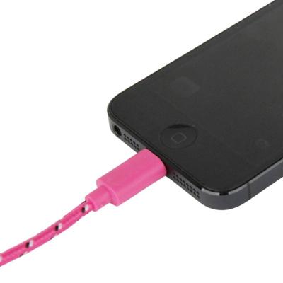 Geweven Nylon stijl USB Data Transfer / laad Kabel voor iPhone 6 / 6S & 6 Plus / 6S Plus / iPhone 5 & 5S & 5C, Lengte: 3 meter (hard roze) Geweven Nylon stijl USB Data Transfer / laad Kabel voor iPhone 6 / 6S & 6 Plus / 6S Plus / iPhone 5 & 5S & 5C, Lengte: 3 meter (hard roze)