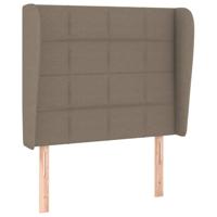 Hoofdbord met randen 103x23x118/128 cm stof taupe - thumbnail