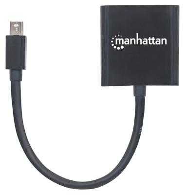 Manhattan 322485 Mini-displayport Adapter [1x Mini-DisplayPort stekker - 1x DVI-bus 24+5-polig] Zwart Afgeschermd, UL gecertificeerd 15.00 cm