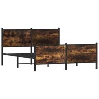 Bedframe zonder matras metaal gerookt eikenkleurig 160x200 cm - thumbnail
