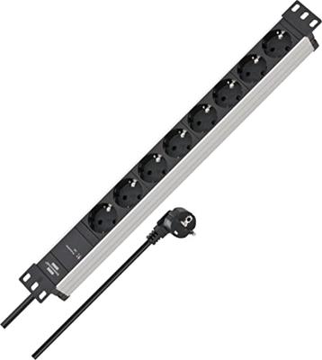 Brennenstuhl Alu-Line 19" overspanningsbeveiliging 19.500 A 8-voudig 2m H05VV-F3G1,5 - 1390007308