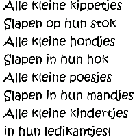 Alle kleine kippetjes - Muursticker - thumbnail