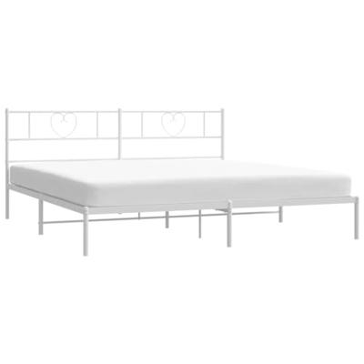 Bedframe met hoofdbord metaal wit 183x213 cm Bedframe met hoofdbord metaal wit 183x213 cm