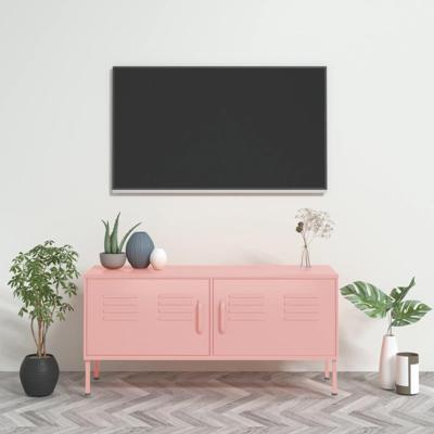 Tv-meubel 105x35x50 cm staal roze