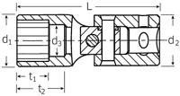 Stahlwille 402 A 1/4 01540016 Dubbel zeskant Dopsleutelinzetstuk 1/4 1/4 (6.3 mm) - thumbnail