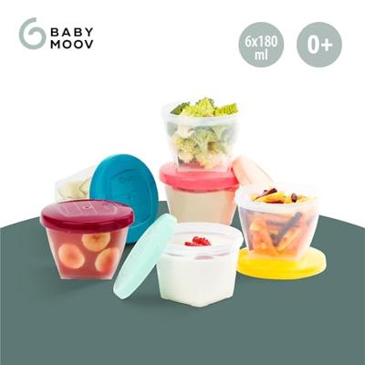 Set van 6 hermetisch afsluitbare bakjes 180 ml BABYMOOV Babydol set van 6 - thumbnail