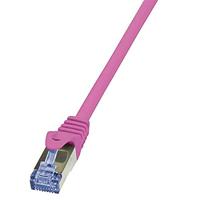 LogiLink CQ3039S RJ45 Netwerkkabel, patchkabel CAT 6A S/FTP 1.00 m Pink Vlambestendig, Snagless 1 stuk(s) - thumbnail