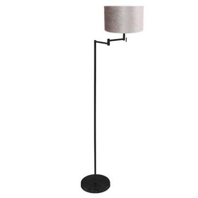Steinhauer VloerlampBella zwart met zilvere kap - 3886ZW