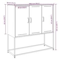 Hoge kast 100,5x39x107 cm staal olijfgroen - thumbnail