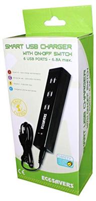 Ecosavers Slimme usb oplader 6 uitgangen Ecosavers Slimme usb oplader 6 uitgangen