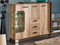 Kast ROMERIO 3 deuren 3 lades links eik canyon/arusha met led - thumbnail