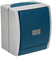 Busch-Jaeger 2601/6 WGL-53 Ocean (opbouw) Wisselschakelaar spatwaterdicht Blauw, Groen - thumbnail