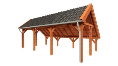 Trendhout Kapschuur de Hoeve XL 765x440 cm- Kapschuurdak- Onbehandeld lariks Douglas hout- Trendhout Trendhout Kapschuur de Hoeve XL 765x440 cm- Kapschuurdak- Onbehandeld lariks Douglas hout- Trendhout