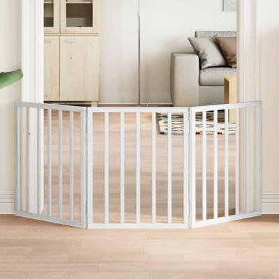 Hondenhek inklapbaar 3 panelen 150 cm populierenhout wit Hondenhek inklapbaar 3 panelen 150 cm populierenhout wit