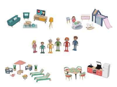 Playtive Houten poppenhuistoebehoren (Buigpoppen)