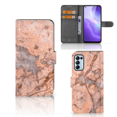 OPPO Find X3 Lite | Bookcase | Marmer Oranje