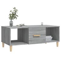 Salontafel 102x50x40 cm bewerkt hout grijs sonoma eikenkleurig - thumbnail