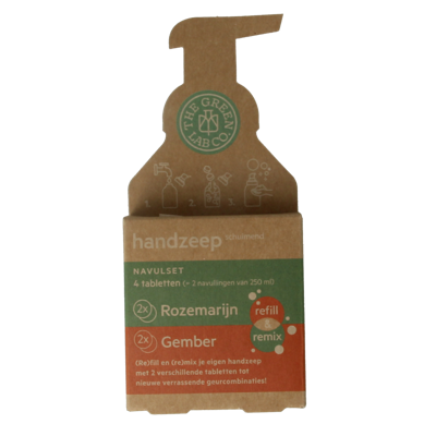 The Green Lab Co Handzeep navulset rozemarijn & gember 4 Stuks The Green Lab Co Handzeep navulset rozemarijn & gember 4 Stuks