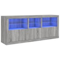 Dressoir met LED-verlichting 162x37x67 cm grijs sonoma - thumbnail