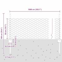 VidaXL Hek met paal zilver 0,5 x 10 m staal - thumbnail