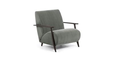 Kave Home Fauteuil 'Meghan' Rib, kleur Donkergrijs