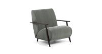 Kave Home Fauteuil 'Meghan' Rib, kleur Donkergrijs - thumbnail