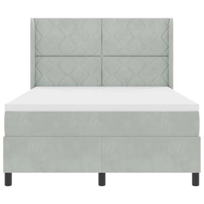 Boxspring bed met hoofdeinde Lichtgrijs 140 x 190 cm Fluweel