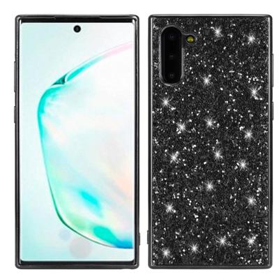 Plating glittery poeder schokbestendig TPU Case voor Galaxy Note 10 (zwart)