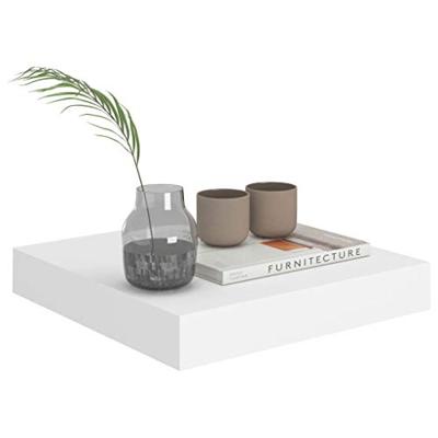 Wandschappen zwevend 2 st 23x23,5x3,8 cm MDF wit