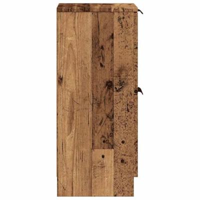 Dressoirs 2 st 30x30x70 cm bewerkt hout oud houtkleurig Dressoirs 2 st 30x30x70 cm bewerkt hout oud houtkleurig