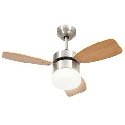 VidaXL Plafondventilator met lamp afstandsbediening 76 cm lichtbruin