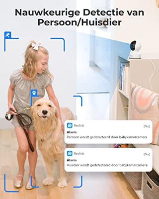 Reolink 4MP Pan Tilt Indoor WiFi-beveiligingscamera, 2,4 GHz/5 GHz WiFi IP-camera, bidirectionele audio, bewegingsdetectie binnencamera voor baby, ouderling, huisdier, 7 dagen gratis cloud, E1 Pro