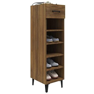 VidaXL Schoenenkast 30x35x105 cm bewerkt hout bruin eikenkleur VidaXL Schoenenkast 30x35x105 cm bewerkt hout bruin eikenkleur
