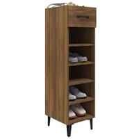VidaXL Schoenenkast 30x35x105 cm bewerkt hout bruin eikenkleur - thumbnail