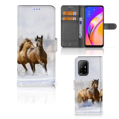 OPPO Reno5 Z | A94 5G | Telefoonhoesje | Met pasjeshouder | Paarden