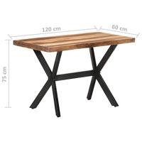 Eettafel 120x60x75 cm massief hout met honingkleurige afwerking - thumbnail