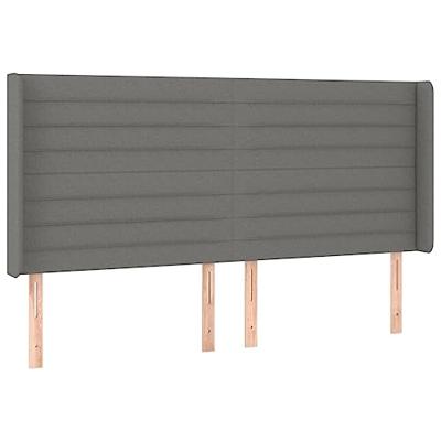Boxspring met matras en LED stof donkergrijs 180x200 cm
